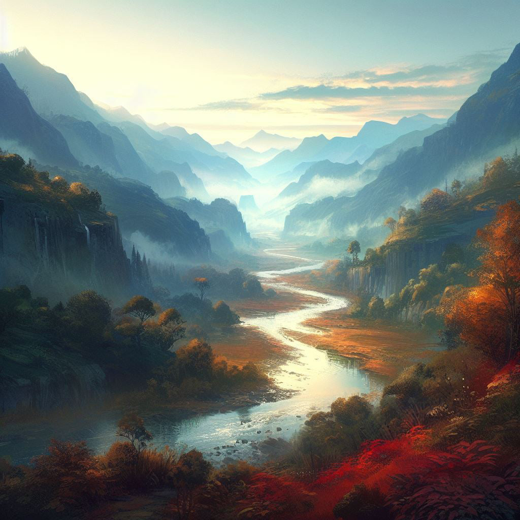 River Valley in The Amazon Painting Art Print