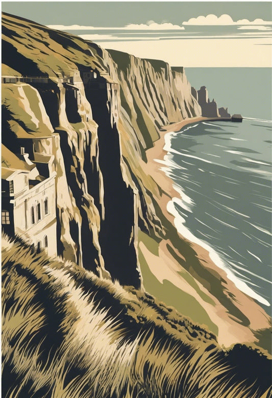 Cliffs of Dover Digital Illustration Art Print