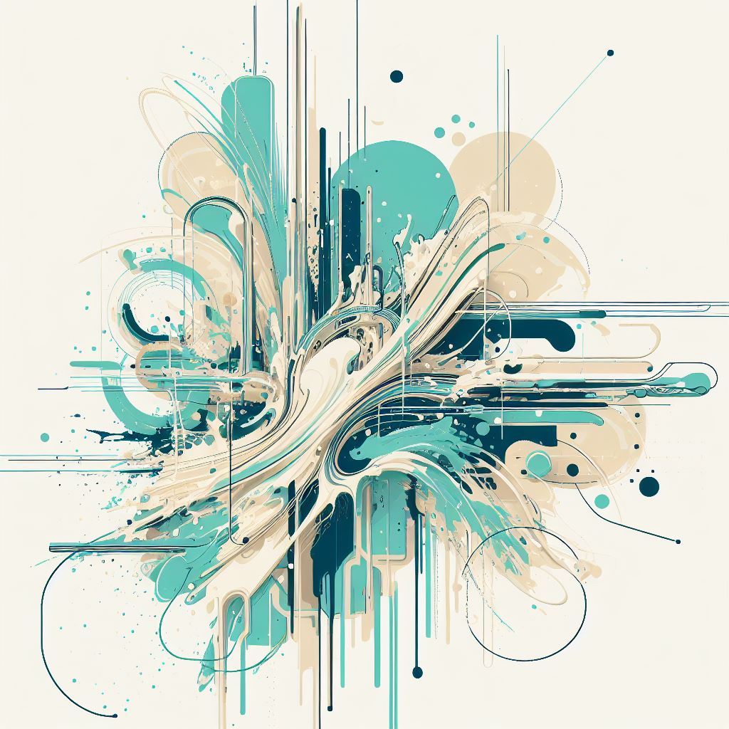 Futuristic Paint Splatter Abstract Illustration Art Print