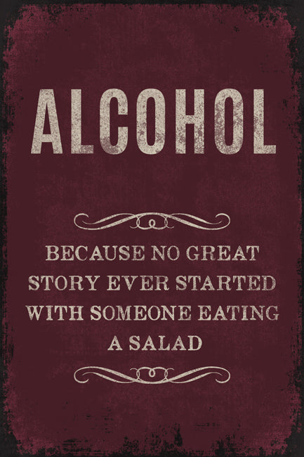 Let’s Drink Alcohol Funny Metal Sign – Shabby Chic Rectangle Plaque For Living Room