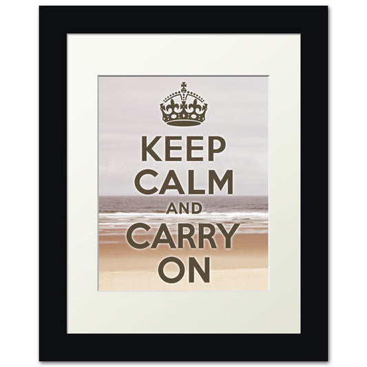 Keep Calm And Carry On, framed print (shoreside 2)