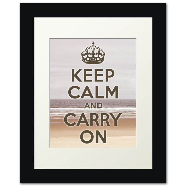 Keep Calm And Carry On, framed print (shoreside 2)
