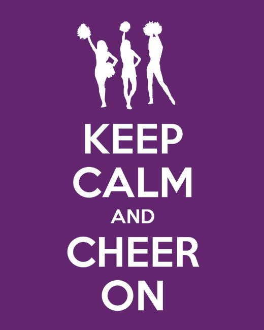 Keep Calm and Cheer On, premium art print (plum)