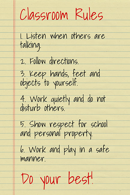Classroom Rules, motivational classroom poster