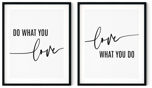 Do What You Love, Love What You Do Canvas Print (Set of 2 Canvas Prints)