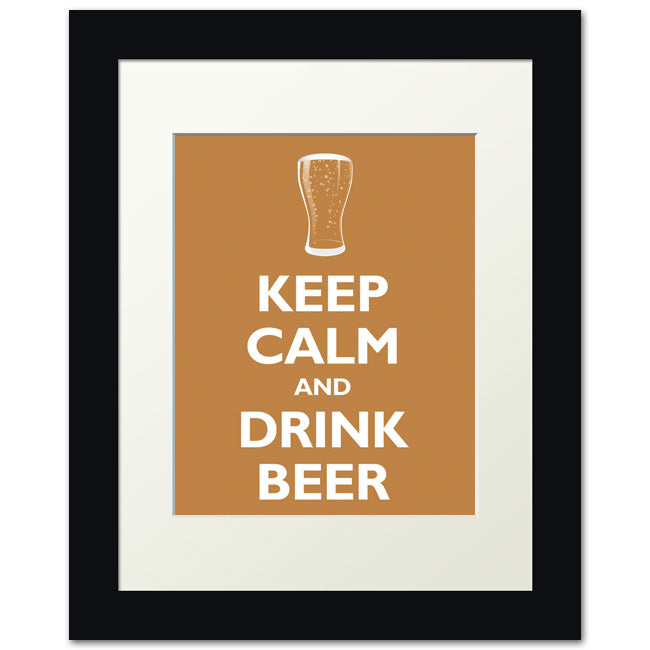 Keep Calm and Drink Beer, framed print (copper)