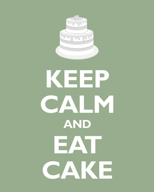 Keep Calm and Eat Cake, premium art print (pale green)