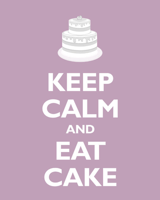 Keep Calm and Eat Cake, premium art print (pale violet)