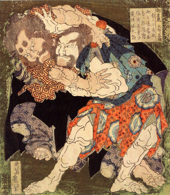 Sumo Wrestlers by Katsushika Hokusai, art print