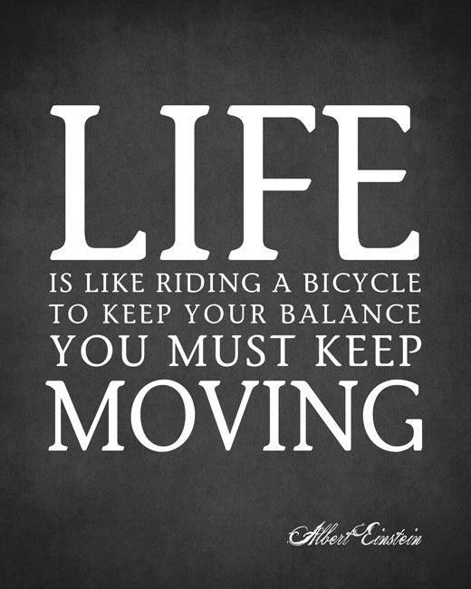 Life Is Like Riding A Bicycle (Albert Einstein Quote), premium art print