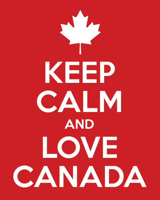 Keep Calm and Love Canada, premium art print (classic red)