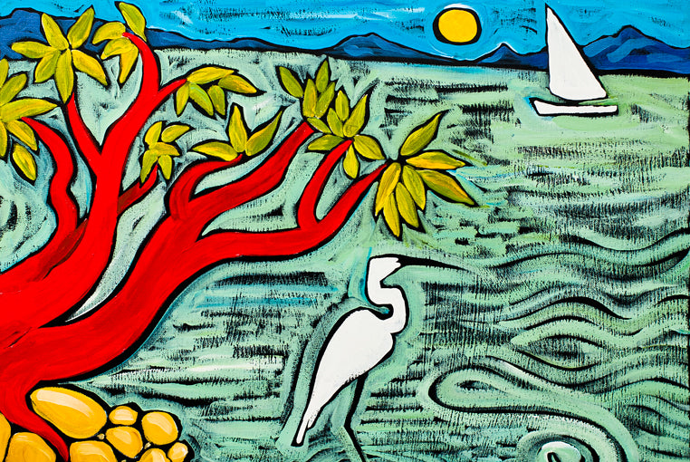 Madrona Heron by Ben Mann Poster Print