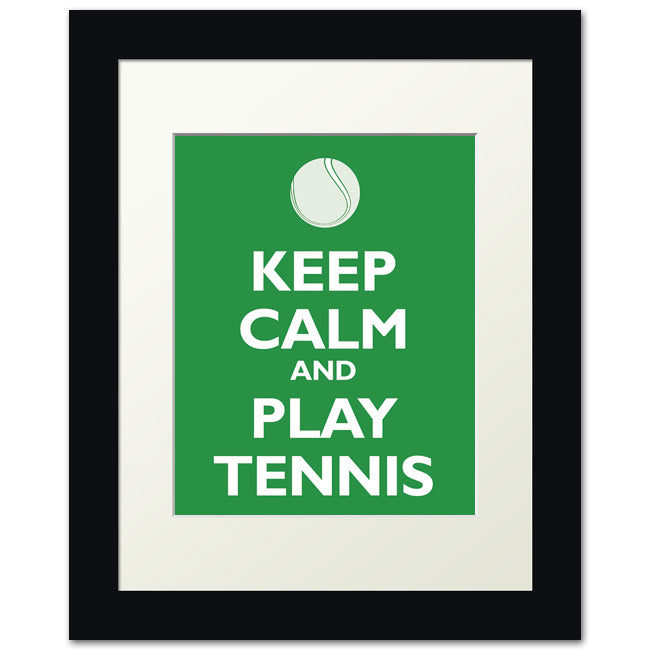 Keep Calm and Play Tennis, framed print (kelly green)