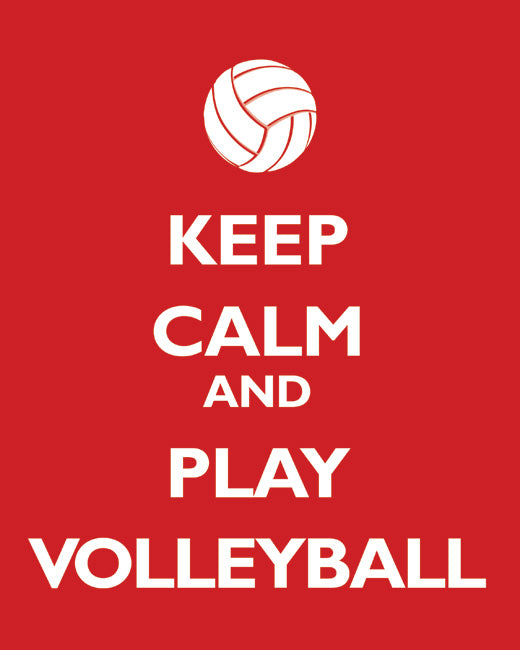 Keep Calm and Play Volleyball, premium art print (classic red)