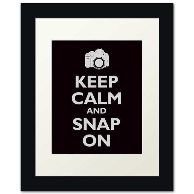 Keep Calm and Snap On, framed print (black)