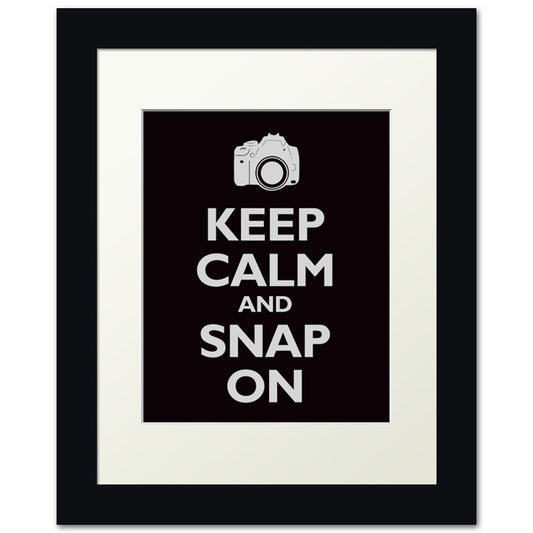 Keep Calm and Snap On, framed print (black)