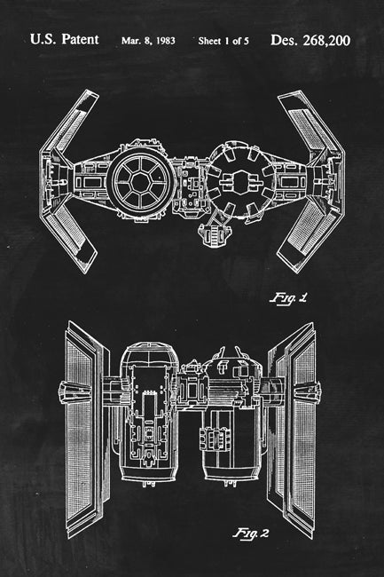 Star Wars Tie Bomber Patent Art Print