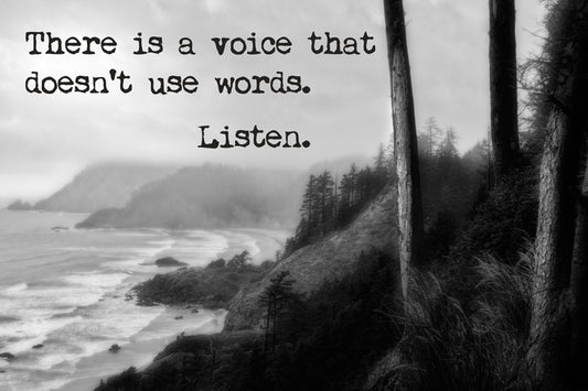 There Is A Voice That Doesn't Use Words - Listen, mindfulness meditation poster print