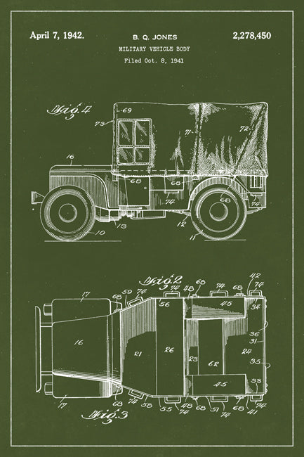 Willys Jeep Military Patent Art Print