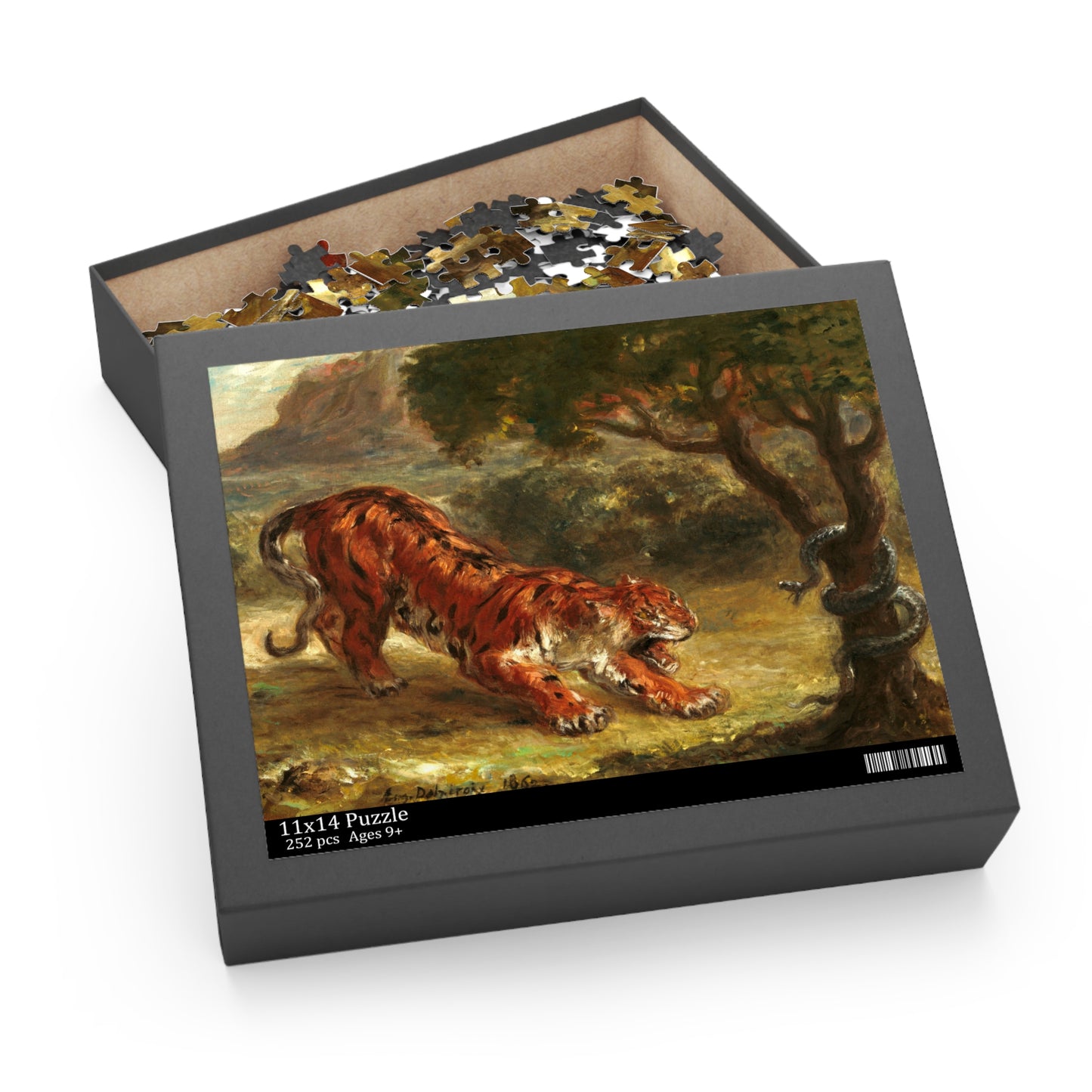 Tiger and Snake by Eugene Delacroix Jigsaw Puzzle