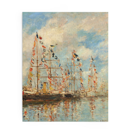 Yacht Basin at Trouville-Deauville by Eugene Boudin Jigsaw Puzzle