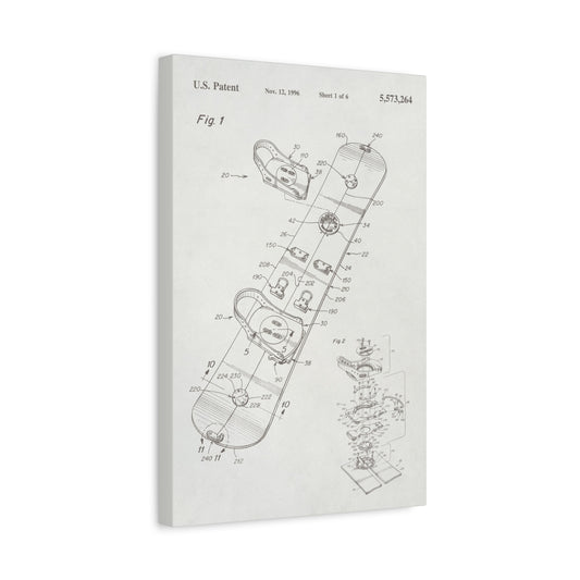 Snowboard Patent Canvas Wall Art