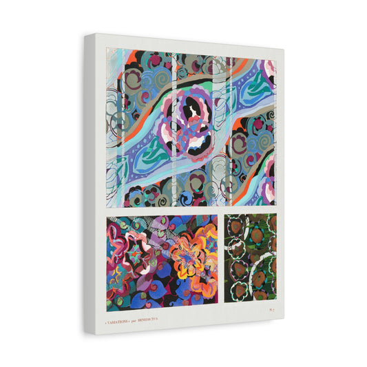Variations #7 - Floral Art Deco Pattern by Edouard Benedictus Canvas Print