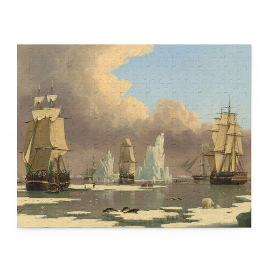 The Northern Whale Fishery: The "Swan" and "Isabella" by John Ward of Hull Jigsaw Puzzle