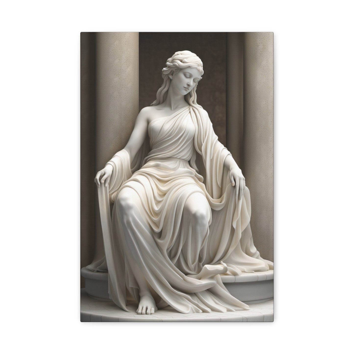 Seated Marble Goddess Photograph Canvas Print
