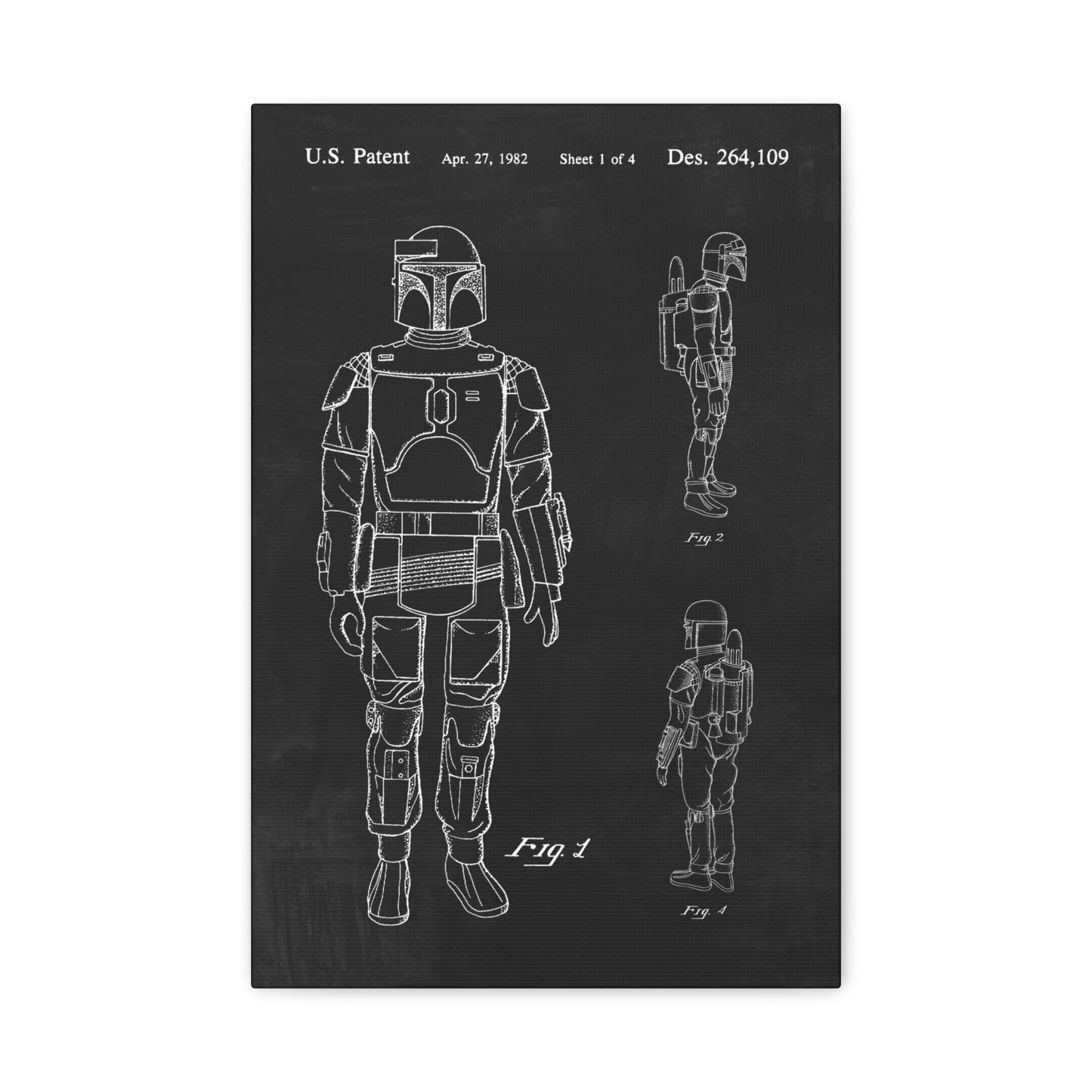 Star Wars Boba Fett Patent Canvas Wall Art