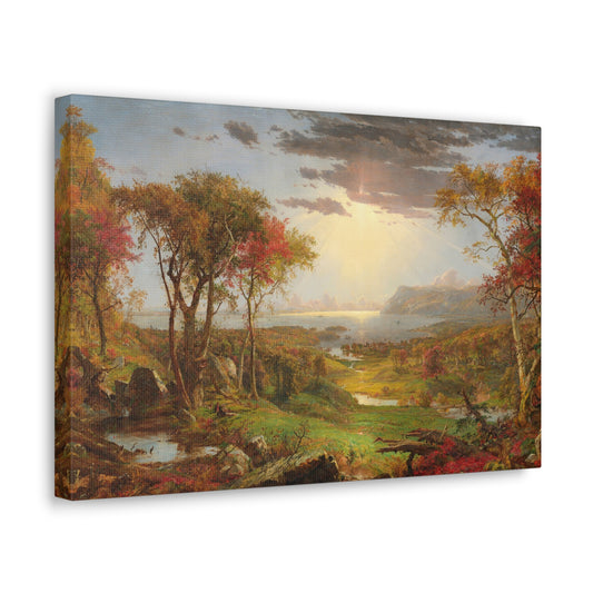 Autumn - On the Hudson River by Jasper Francis Cropsey Canvas Print