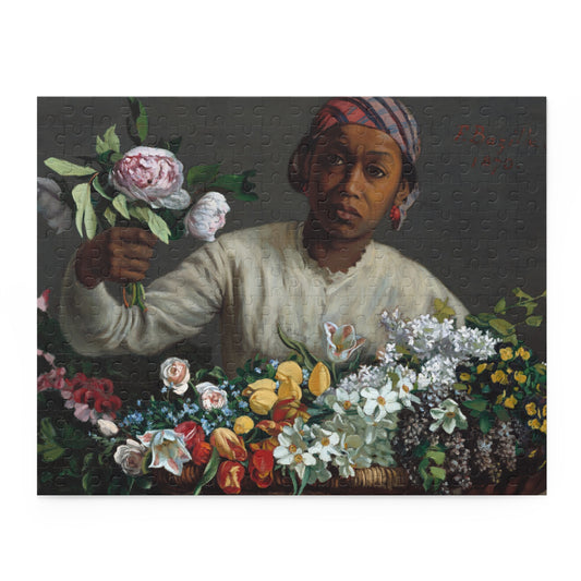 Young Woman with Peonies by Frederic Bazille Jigsaw Puzzle