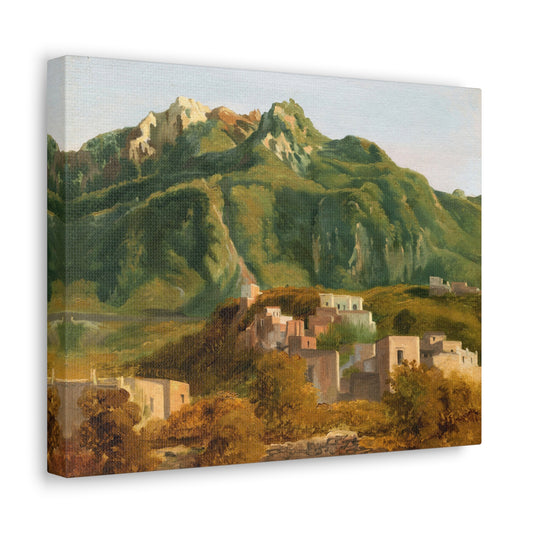 Village on the Island of Ischia by Sebastien-Louis-Guillaume Norblin de la Gourdaine Canvas Print