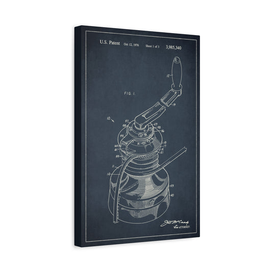 Sailboat Winch Nautical Patent Canvas Wall Art