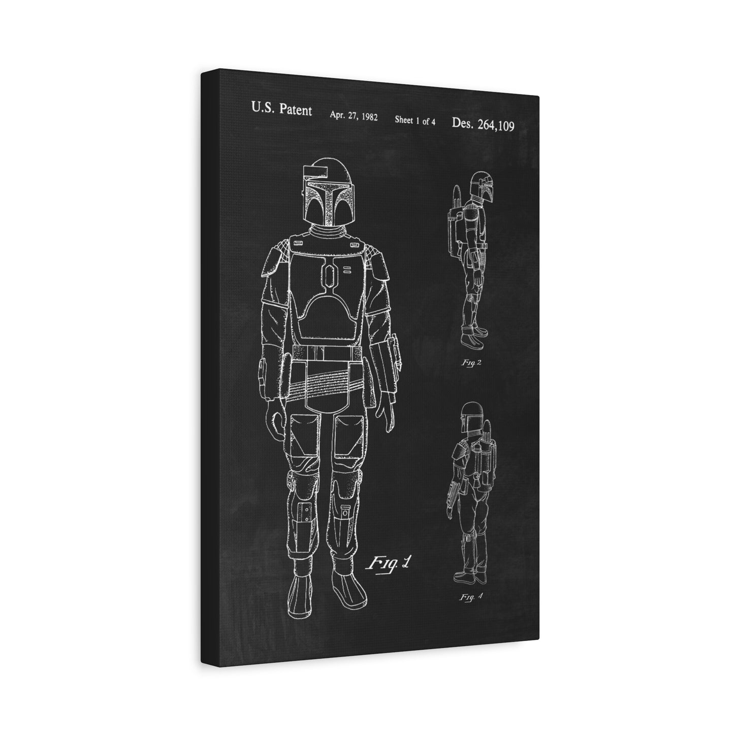 Star Wars Boba Fett Patent Canvas Wall Art