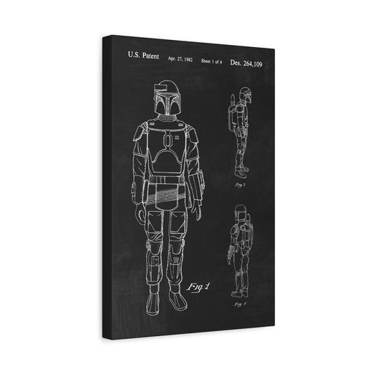 Star Wars Boba Fett Patent Canvas Wall Art