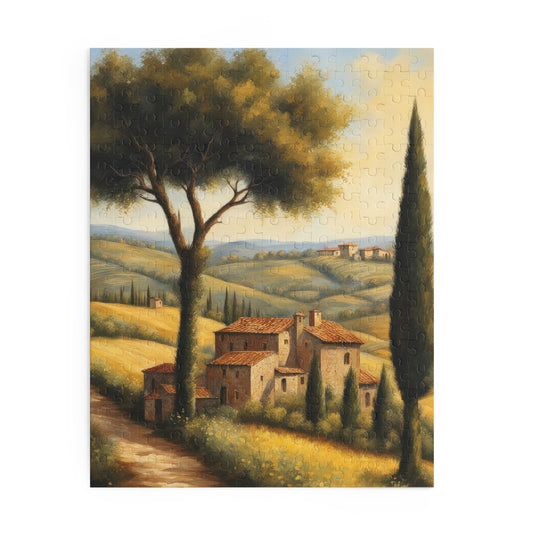 Village in Tuscany Oil Painting I Jigsaw Puzzle