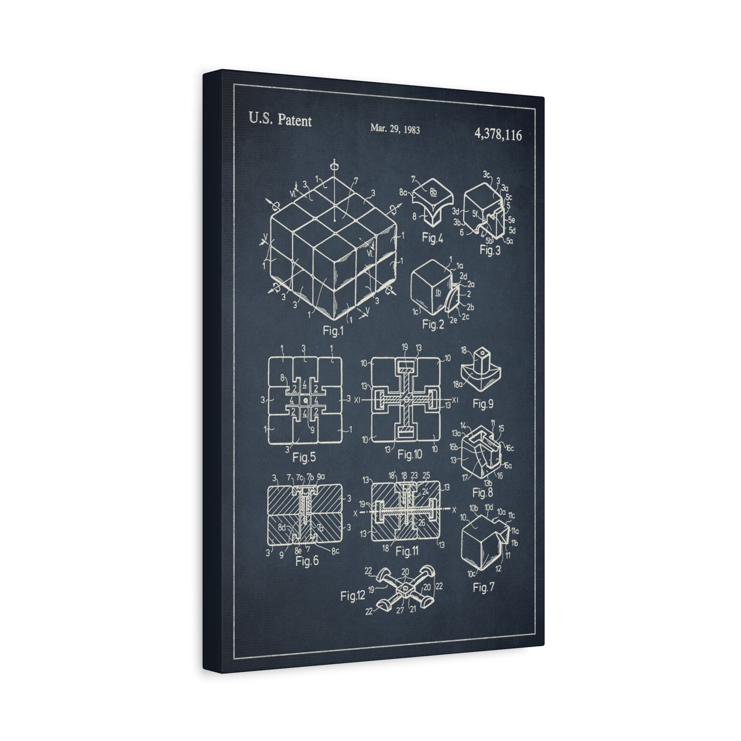 Rubik's Cube Patent Canvas Wall Art