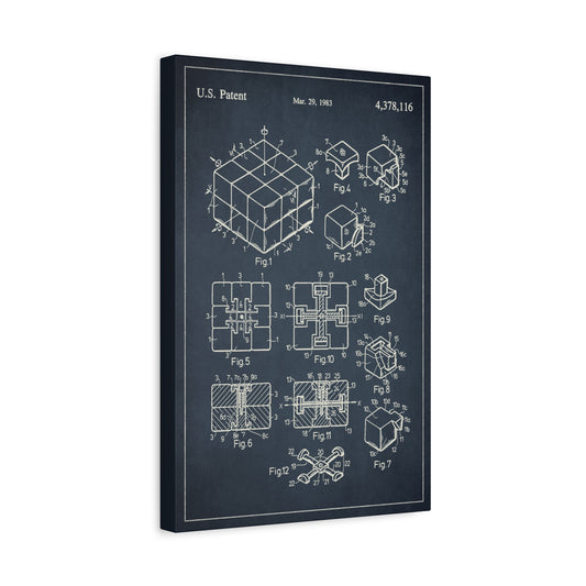 Rubik's Cube Patent Canvas Wall Art