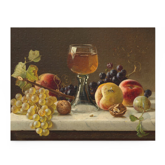 Marble Tabletop with Fruit and Wineglass by Milne Ramsey Jigsaw Puzzle