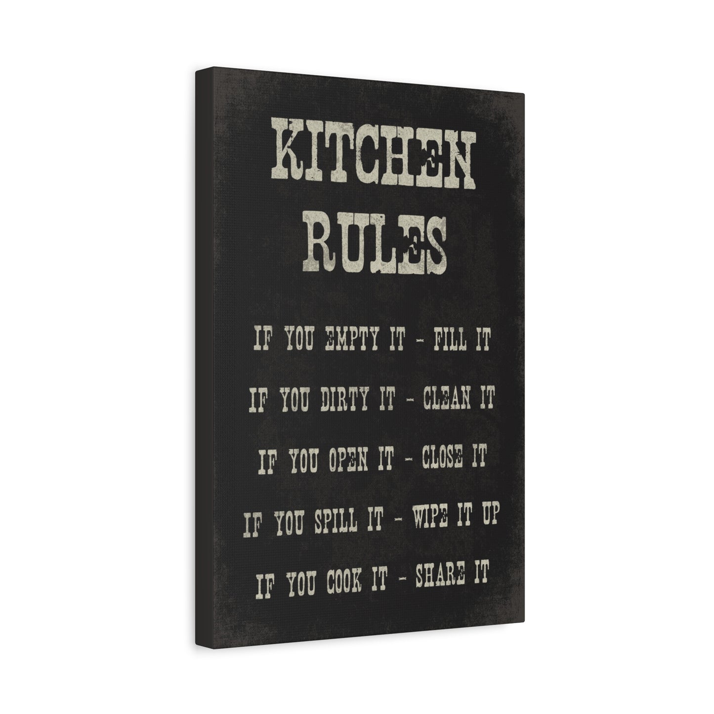 Kitchen Rules Canvas Wall Art