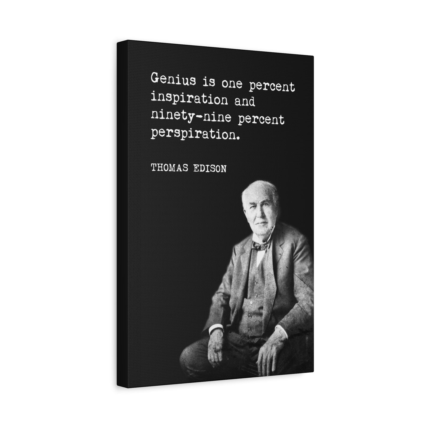 Genius Is One Percent Inspiration (Thomas Edison Quote), Motivational Canvas Print