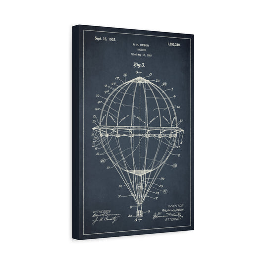 Hot Air Balloon Patent Canvas Wall Art