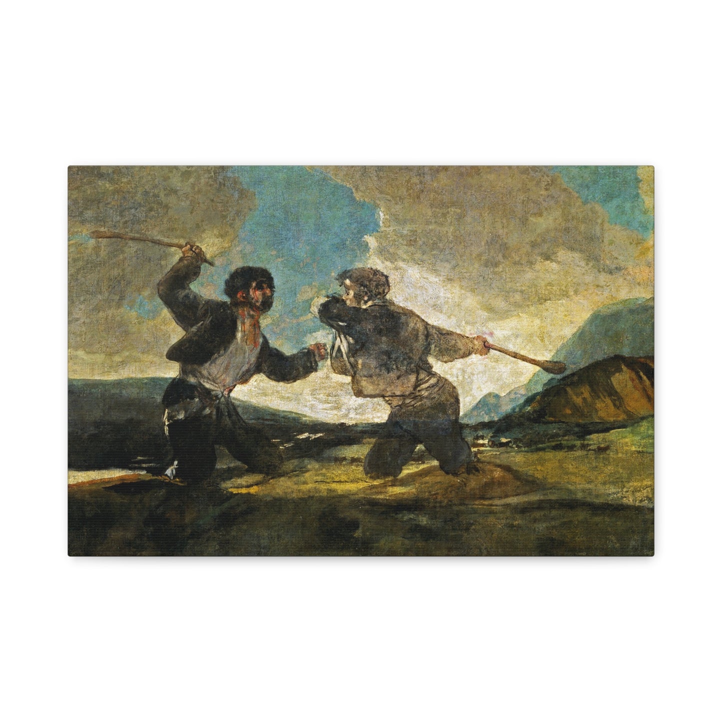 Duelo a garrotazos by Francisco de Goya Canvas Print