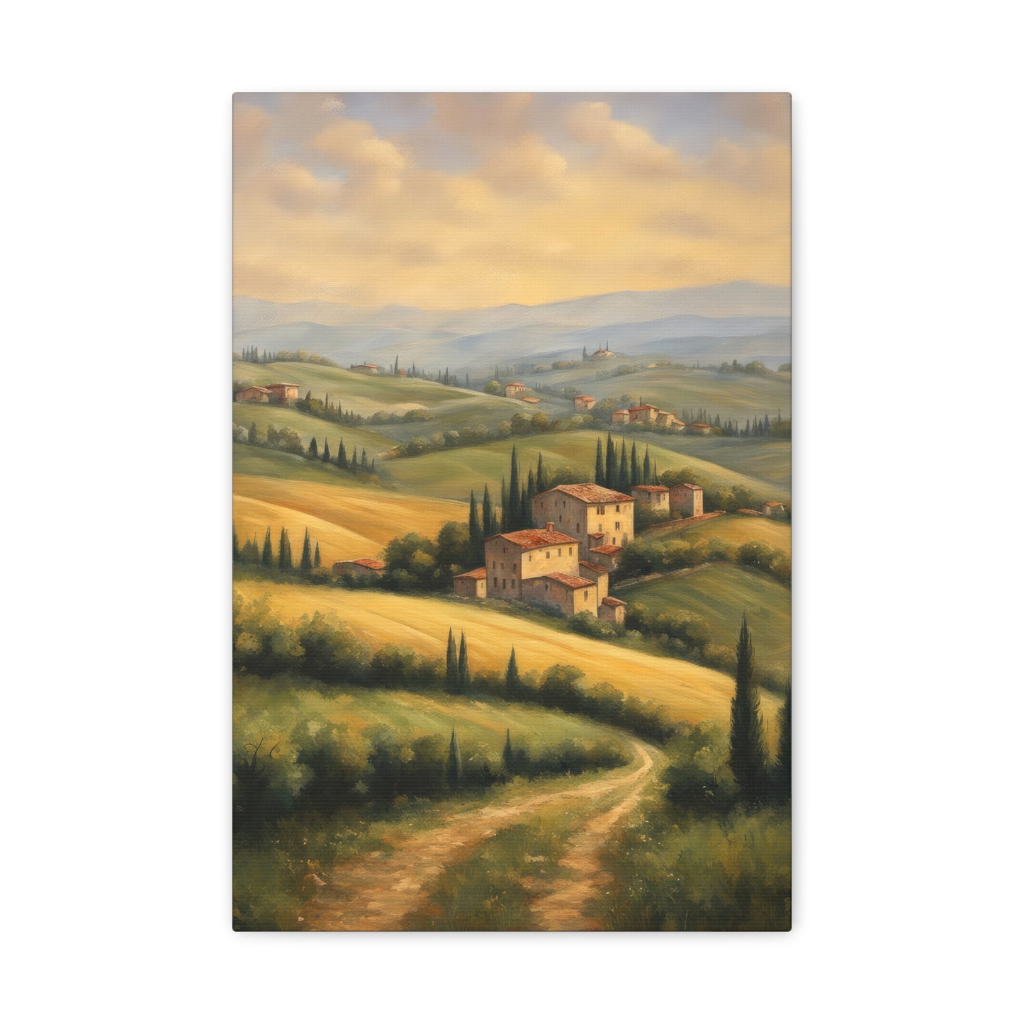 Village in Tuscany Oil Painting II Canvas Print