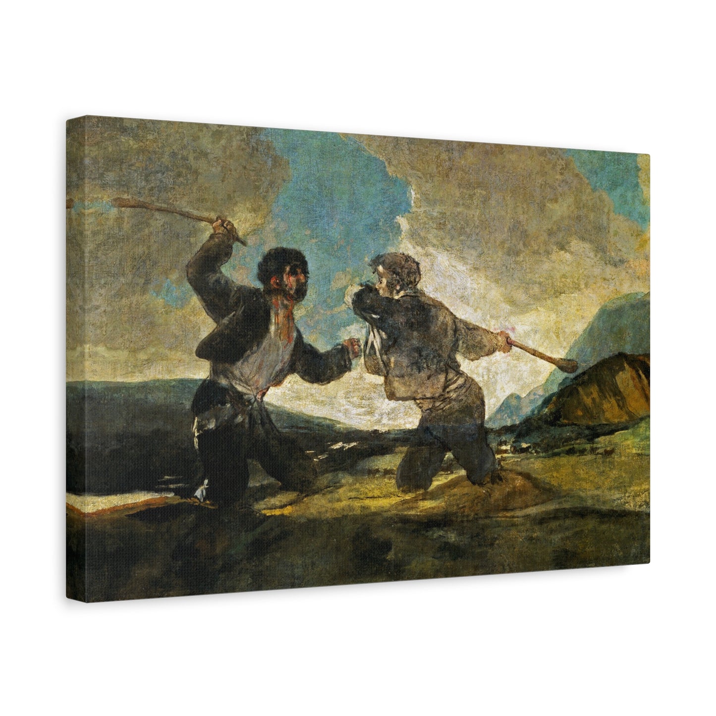 Duelo a garrotazos by Francisco de Goya Canvas Print