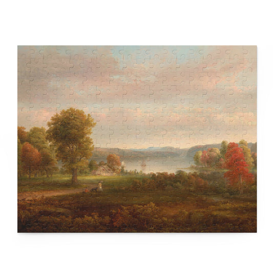 View on the Hudson in Autumn by Thomas Doughty Jigsaw Puzzle