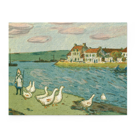 Banks of the River (Les Bords de riviere) by Alfred Sisley Jigsaw Puzzle