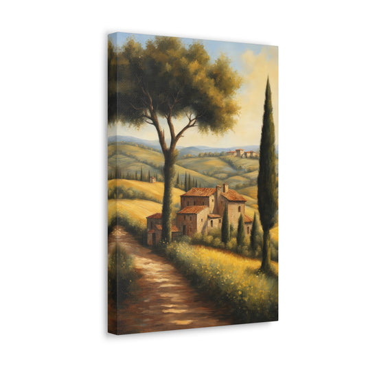 Village in Tuscany Oil Painting I Canvas Print