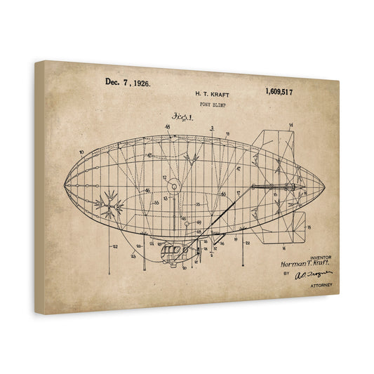 Goodyear Blimp Patent Art Canvas Wall Art